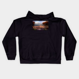 village on the mountainside Kids Hoodie